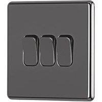 Arlec 10A 3-Gang 2-Way Light Switch Black Nickel (102RU)