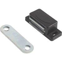 Essentials 2-Hole Magnetic Cabinet Catch Black 41mm x 16mm 10 Pack (102TA)