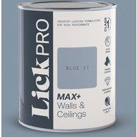 LickPro Max+ 1Ltr Blue 17 Matt Emulsion Paint (102TM)