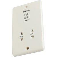 MARK 2-Gang Dual Voltage Shaver Socket 115/230V White (102TW)