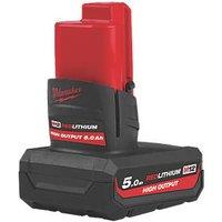 Milwaukee M12 HB5 12V 5.0Ah Li-Ion RedLithium High Output Battery (103GE)