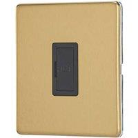 Contactum Lyric 13A Unswitched Fused Spur Brushed Brass with Black Inserts (103RP)