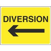 "Diversion" with Arrow Left Stanchion Sign 450mm x 600mm (1040T)