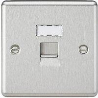 Knightsbridge 1-Gang RJ45 Ethernet Socket Brushed Chrome (104TX)