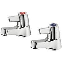 Armitage Shanks Sandringham 21 Basin Pillar Bathroom Taps Chrome 1 Pair (10579)