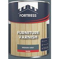 Fortress 750ml Mid Grey Gloss Water-Based Interior Furniture Varnish (105JM)