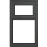Crystal Top Opening Clear Double-Glazed Casement Anthracite Grey uPVC Window 610mm x 1115mm (106JK)