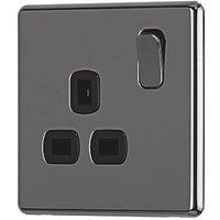 Arlec 13A 1-Gang SP Switched Socket Black Nickel with Black Inserts (106RU)