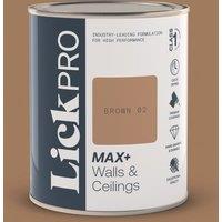 LickPro Max+ 1Ltr Brown 02 Matt Emulsion Paint (106TM)