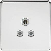 Knightsbridge 5A 1-Gang Unswitched Socket Polished Chrome with Colour-Matched Inserts (106TX)
