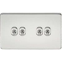 Knightsbridge 10AX 4-Gang 2-Way Light Switch Polished Chrome (106VF)