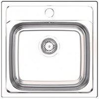 Clearwater BAR 1 Bowl Stainless Steel Kitchen Sink Polished/Satin 480mm x 480mm (107FJ)