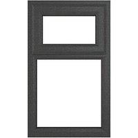 Crystal Top Opening Clear Triple-Glazed Casement Anthracite on White uPVC Window 905mm x 1115mm (107JM)