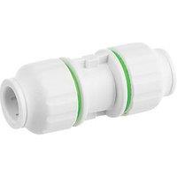 Flomasta Plastic Push-Fit Equal Straight Couplers 15mm 10 Pack (108HY)