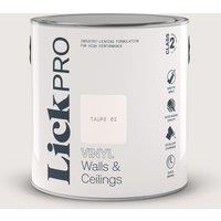 LickPro 2.5Ltr Taupe 02 Vinyl Matt Emulsion Paint (108TM)