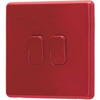 Arlec 10A 2-Gang 2-Way Light Switch Red (109RU)