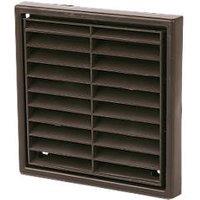 Manrose Fixed Louvre Vent Brown 100mm x 100mm (11066)
