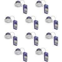 LAP Chaac Tilt Fire Rated LED Downlights Polished Chrome 5.5W 600lm 10 Pack (110RE)