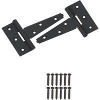 Smith & Locke Black Tee Hinges 102mm 2 Pack (110VE)