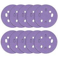 Trend AB/125/180A 180 Grit 8-Hole Punched Multi-Material Sanding Discs 125mm 10 Pack (113PV)