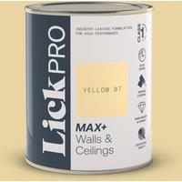LickPro Max+ 1Ltr Yellow 07 Matt Emulsion Paint (113TM)