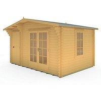 Shire Bourne 14' x 14' (Nominal) Apex Timber Log Cabin (114TJ)