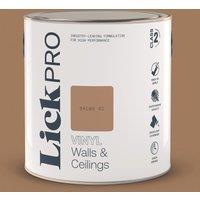 LickPro 2.5Ltr Brown 02 Vinyl Matt Emulsion Paint (114TM)
