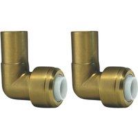 ETAL Brass Push-Fit Reducing 90 Stem Elbow F 10mm x M 15mm 2 Pack (114YU)