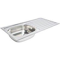 Essentials 1 Bowl Stainless Steel Kitchen Sink & Drainer 940mm x 490mm (1153K)