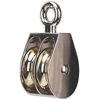 Essentials Zinc Alloy Double Wheel Pulley 50mm (115FE)