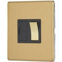 Contactum Lyric 13A Switched Fused Spur Brushed Brass with Black Inserts (115RP)