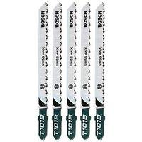 Bosch T101B Wood Jigsaw Blades 100mm 5 Pack (11684)