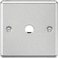 Knightsbridge Raised Rounded 20A Unswitched Flex Outlet Brushed Chrome (116YA)