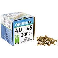 Optimaxx PZ Countersunk Wood Screws 4mm x 45mm 200 Pack (117TY)