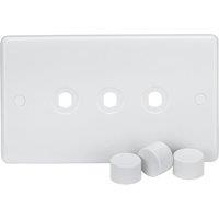 Knightsbridge Curved Edge 3-Gang Modular Dimmer Switch White (117YA)