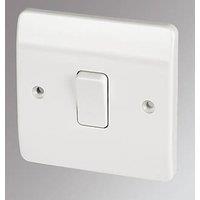 MK Logic Plus 10AX 1-Gang 2-Way Light Switch White (11822)