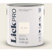 LickPro 2.5Ltr White RAL 9010 Vinyl Matt Emulsion Paint (118TM)