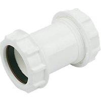 FloPlast WC08 Universal Compression Waste Straight Coupler White 40mm x 40mm (11980)