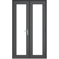 Crystal Anthracite Grey Double-Glazed uPVC French Door Set 2090mm x 1390mm (119JP)