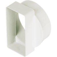 Manrose Round Pipe to Flat Channel Central Adaptor White 100mm (12049)