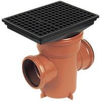 FloPlast Push-Fit Double Socket Rectangular Grid Back-Inlet Bottle Gully 110mm (12051)
