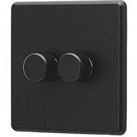 Arlec 2-Gang 2-Way LED Dimmer Switch Black (121RU)
