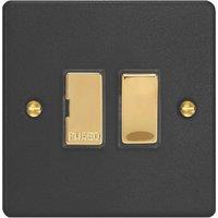 Varilight 13A Switched Fused Spur Matt Black with Colour-Matched Inserts (121YT)