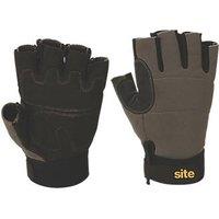 Site Fingerless Performance Gloves Grey/Black Large (122FR)