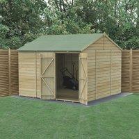 Forest Beckwood 9' 6" x 10' (Nominal) Reverse Apex Shiplap Timber Shed with Base & Assembly (123PW)