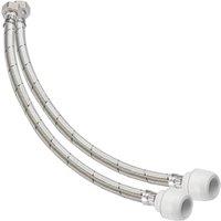 Hep2O Push-Fit Keyless Flexi Tap Connector 22mm x 3/4" x 500mm 2 Pack (123RE)