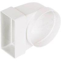 Manrose Round to Rectangular 90 Bend Appliance Connector White 100mm (12478)
