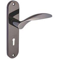 Smith & Locke Crantock Fire Rated Lever Lock Door Handles Pair Black Nickel (124HY)