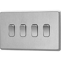 Arlec 10A 4-Gang 2-Way Light Switch Stainless Steel (124RU)