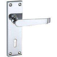 Smith & Locke Fire Rated Lock Door Handles Pair Polished Chrome (1251P)
